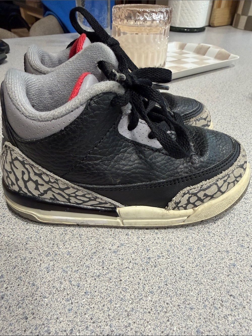 Kids Black & Gray Retro Nike Jordan 1s